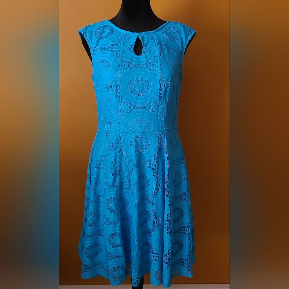 Dress Barn Turquoise Lace Midi Dress